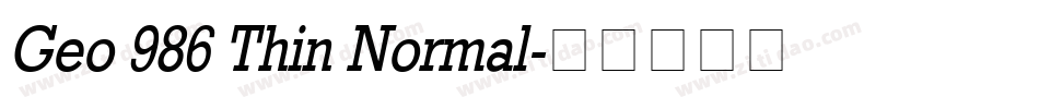 Geo 986 Thin Normal字体转换